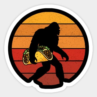 Funny Bigfoot Holding A Taco Sticker